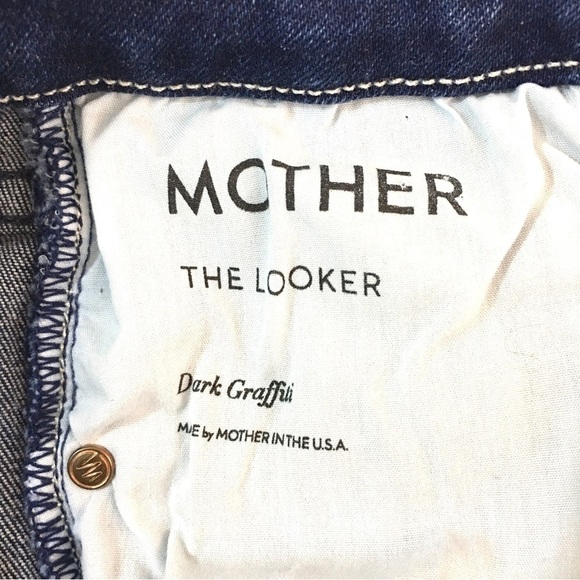MOTHER The Looker Dark Grafitti Distressed Jeans - Picture 12 of 16